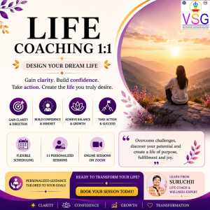 Life Coaching 1:1 session with Suruchii Gautam for clarity, confidence, personal growth and goal achievement