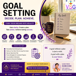 Goal Setting Coaching session with Suruchii Gautam to gain clarity, create action plans, improve focus and achieve personal and professional goals