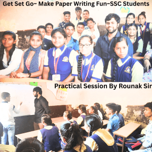 "Suruchii and Rounak Gautam conducting Get Set Go Paper Writing Training for SSC students"